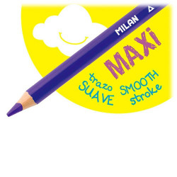 Boîte 12 crayons de couleur MAXI triangulaires + taille-crayons • MILAN